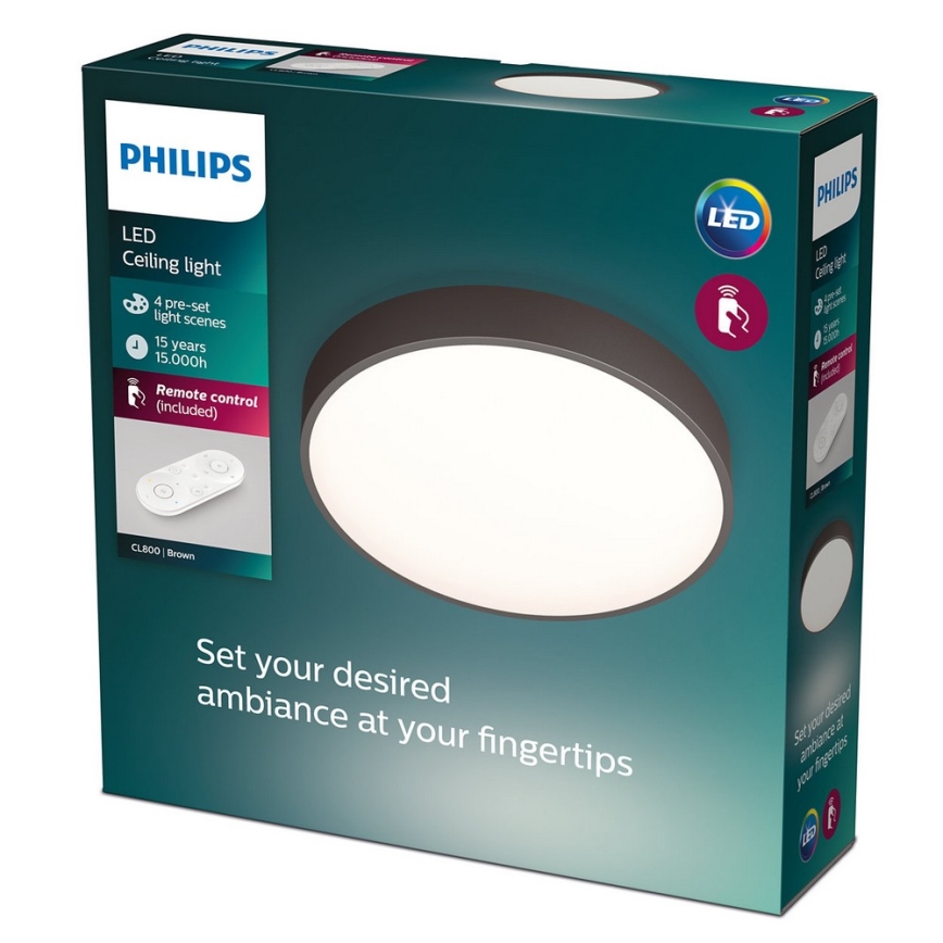 Philips 60262/43/P5 - LED Prigušiva stropna svjetiljka BROWN 1xLED/28W/230V + DO