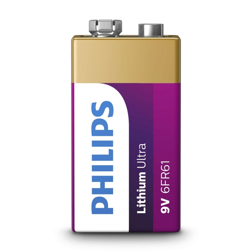 Philips 6FR61LB1A/10 - Litijska baterija 6LR61 LITHIUM ULTRA 9V 600mAh