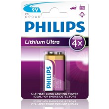 Philips 6FR61LB1A/10 - Litijska baterija 6LR61 LITHIUM ULTRA 9V 600mAh