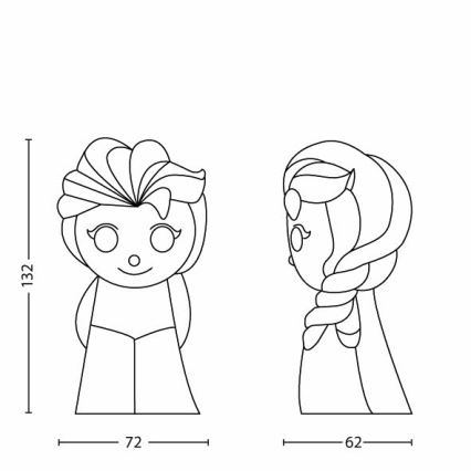 Philips 71768/03/16 - LED dječja lampa DISNEY ELSA LED/0,3W/3V