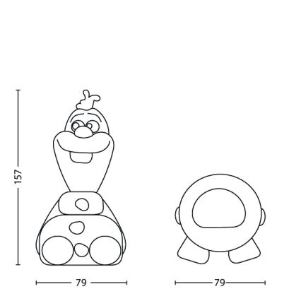 Philips 71768/08/16 - LED dječja svjetiljka DISNEY FROZEN OLAF LED/0,3W/2xAAA snjegović
