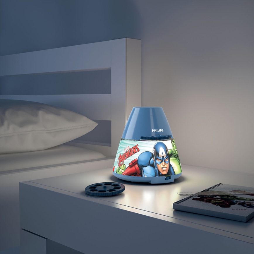 Philips 71769/35/P0 - LED Dječji projektor MARVEL AVENGERS 1xLED/0,1W/3xAA