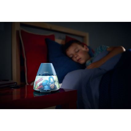 Philips 71769/35/P0 - LED Dječji projektor MARVEL AVENGERS 1xLED/0,1W/3xAA