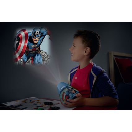 Philips 71769/35/P0 - LED Dječji projektor MARVEL AVENGERS 1xLED/0,1W/3xAA