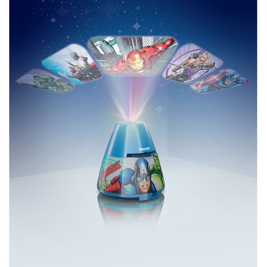 Philips 71769/35/P0 - LED Dječji projektor MARVEL AVENGERS 1xLED/0,1W/3xAA