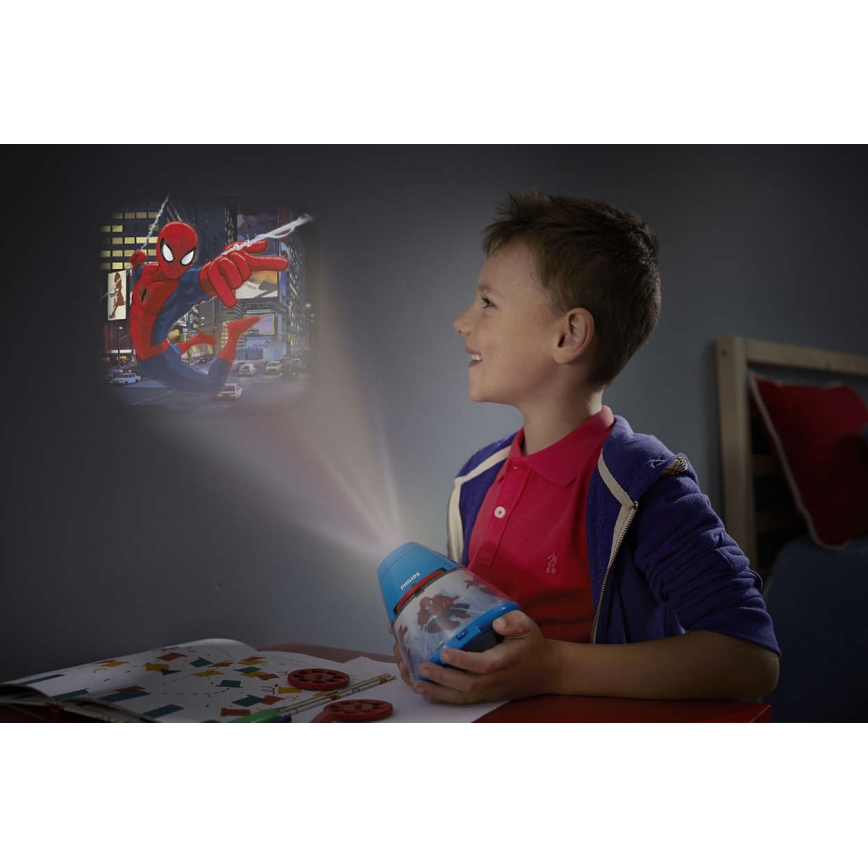 Philips 71769/40/16 - LED Dječji projektor MARVEL SPIDER MAN LED/0,1W/3xAA