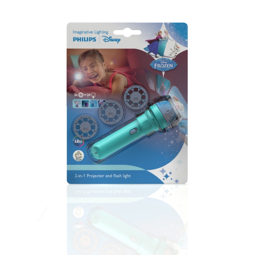 Philips 71788/08/16 - LED Dječja svjetiljka i projektor DISNEY FROZEN LED/3xLR44