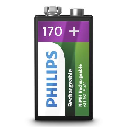 Philips 9VB1A17/10 - Punjiva baterija MULTILIFE NiMH/9V/170 mAh