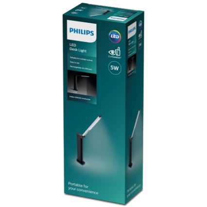 Philips - LED stolna lampa s dodirnim prigušivačem AMBER LED/5W/5V crna