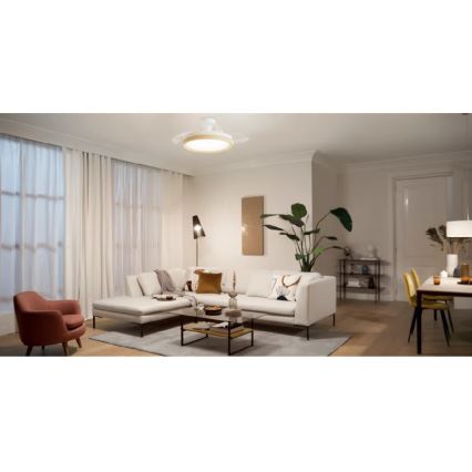 Philips - LED stropno svjetlo s ventilatorom BLISS LED/35W/230V, s mogućnošću prigušivanja, smeđe + daljinski upravljač