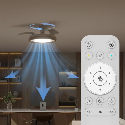 Philips - LED stropno svjetlo s ventilatorom BLISS LED/35W/230V, s mogućnošću prigušivanja, smeđe + daljinski upravljač