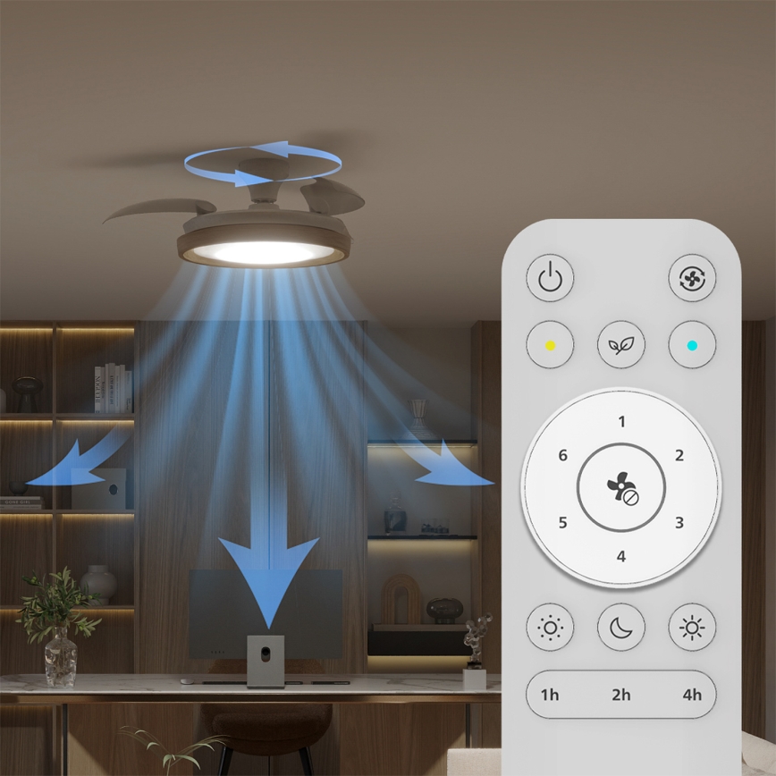 Philips - LED stropno svjetlo s ventilatorom BLISS LED/35W/230V, s mogućnošću prigušivanja, smeđe + daljinski upravljač