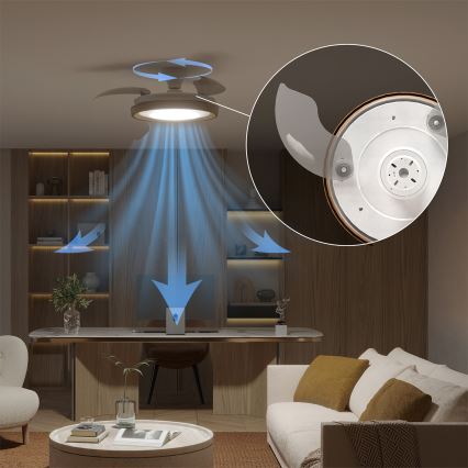 Philips - LED stropno svjetlo s ventilatorom BLISS LED/35W/230V, s mogućnošću prigušivanja, smeđe + daljinski upravljač