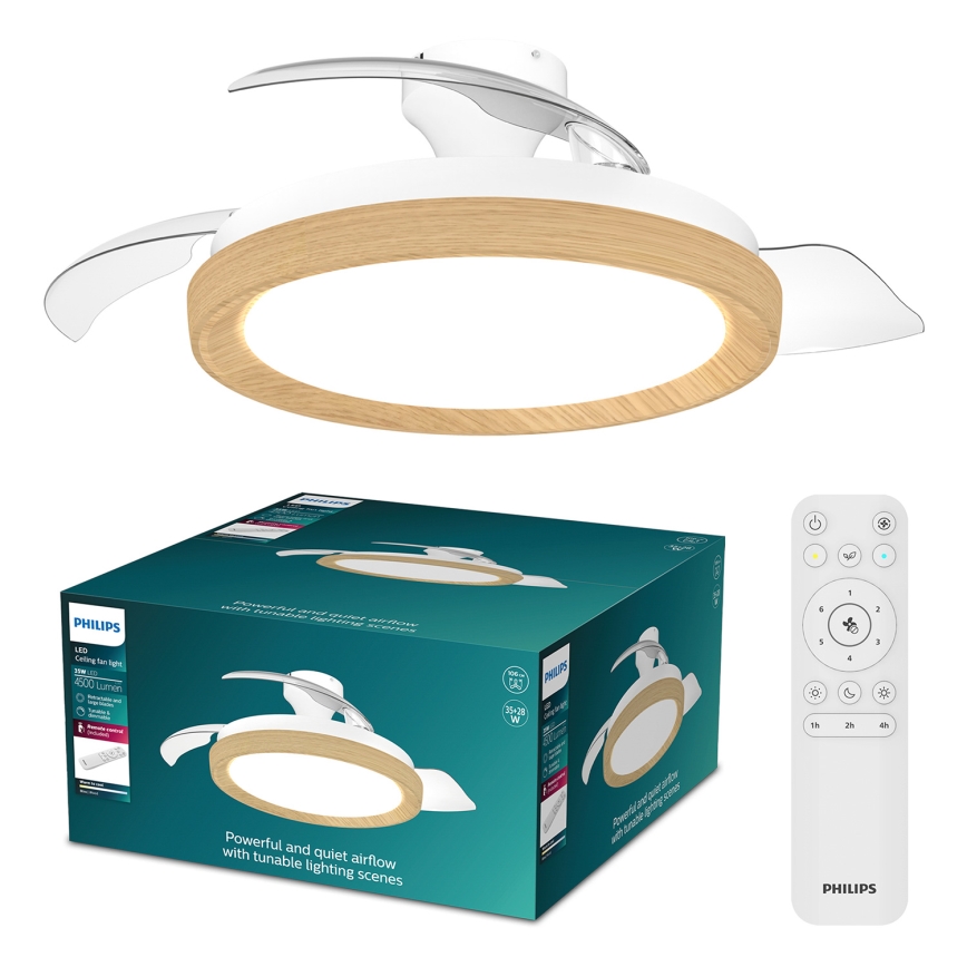 Philips - LED stropno svjetlo s ventilatorom BLISS LED/35W/230V, s mogućnošću prigušivanja, smeđe + daljinski upravljač