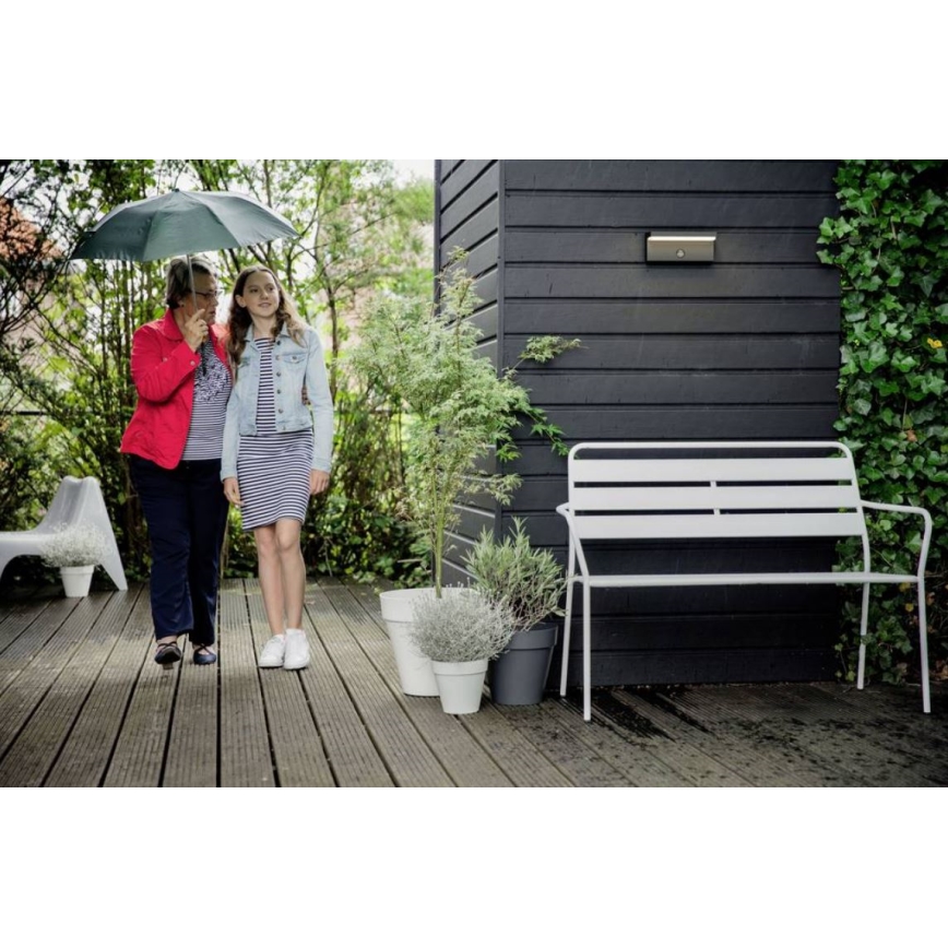 Philips - LED vanjsko zidno svjetlo sa senzorom BUSTAN LED/3,8W/230V 4000K IP44