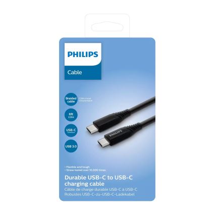 Philips DLC5206C/00 - USB kabel USB-C 3.0 konektor 2m crna/siva