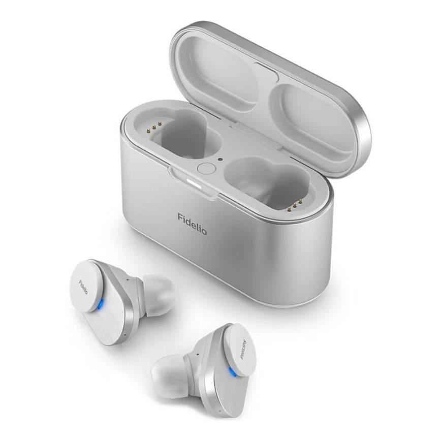 Philips Fidelio T1WT/00 - Bežične slušalice IPX4 2x 60 mAh + 650 mAh srebrna