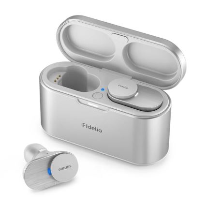 Philips Fidelio T1WT/00 - Bežične slušalice IPX4 2x 60 mAh + 650 mAh srebrna