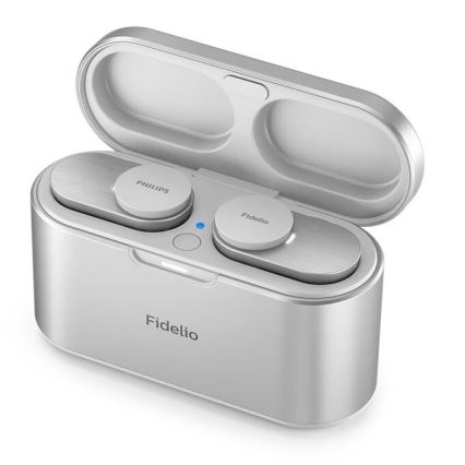 Philips Fidelio T1WT/00 - Bežične slušalice IPX4 2x 60 mAh + 650 mAh srebrna
