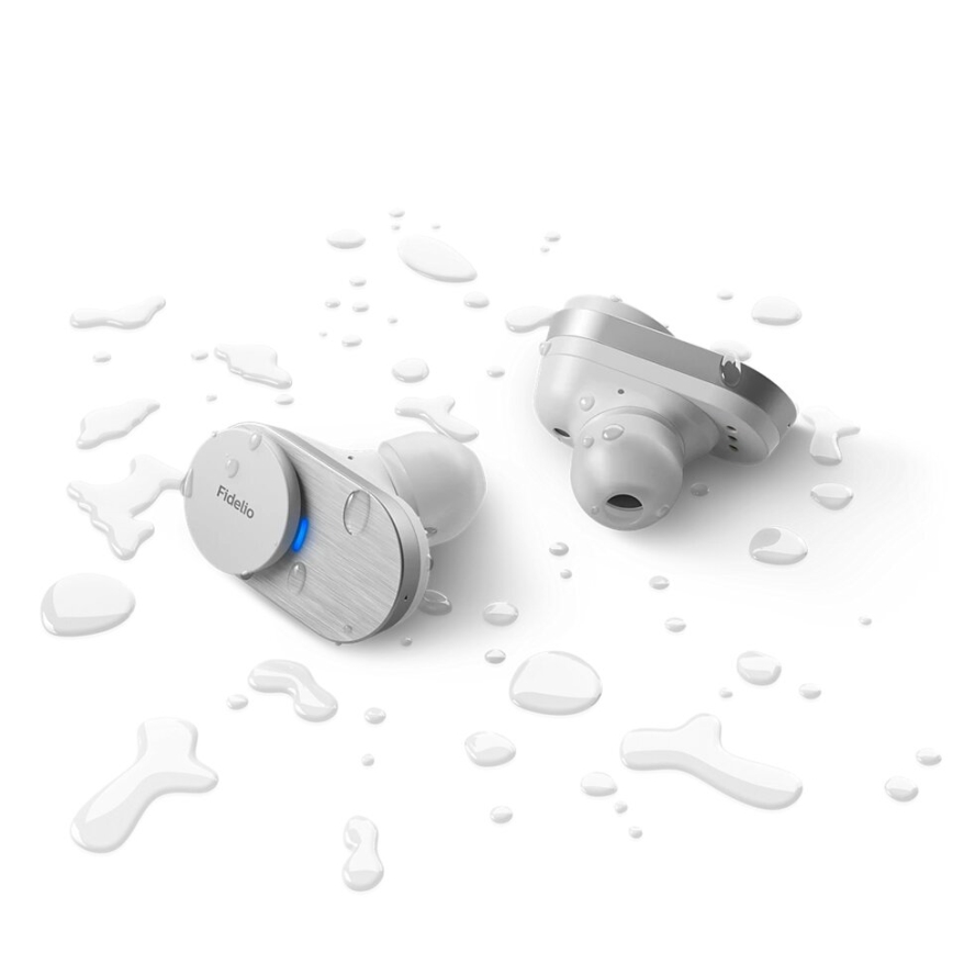 Philips Fidelio T1WT/00 - Bežične slušalice IPX4 2x 60 mAh + 650 mAh srebrna