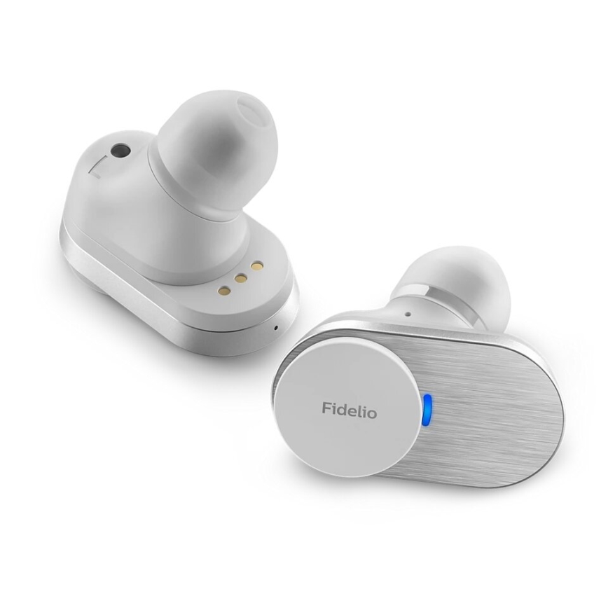 Philips Fidelio T1WT/00 - Bežične slušalice IPX4 2x 60 mAh + 650 mAh srebrna
