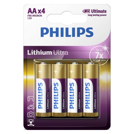 Philips FR6LB4A/10 - 4 kom Litijska baterija AA LITHIUM ULTRA 1,5V