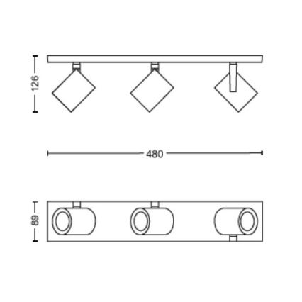 Philips - LED RGBW prigušivo ugradbeno svjetlo Hue ARGENTA 3xGU10/4,2W/230V 2000-6500K