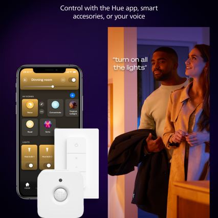 Philips - LED stropna svjetiljka s prigušivanjem Hue AURELLE LED/39W/230V 2200-6500K 120x30 cm crna