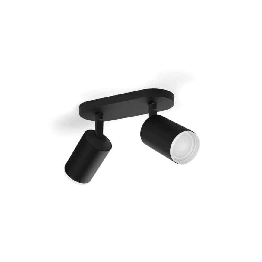 Philips - LED RGBW prigušivo ugradbeno svjetlo Hue FUGATO 2xGU10/4,2W/230V 2000-6500K crna