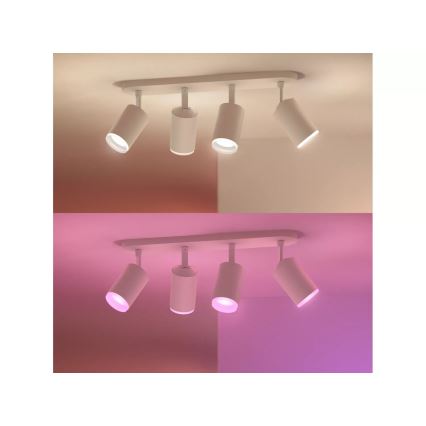 Philips - LED RGBW prigušivo ugradbeno svjetlo Hue FUGATO 4xGU10/4,2W/230V 2000-6500K bijela