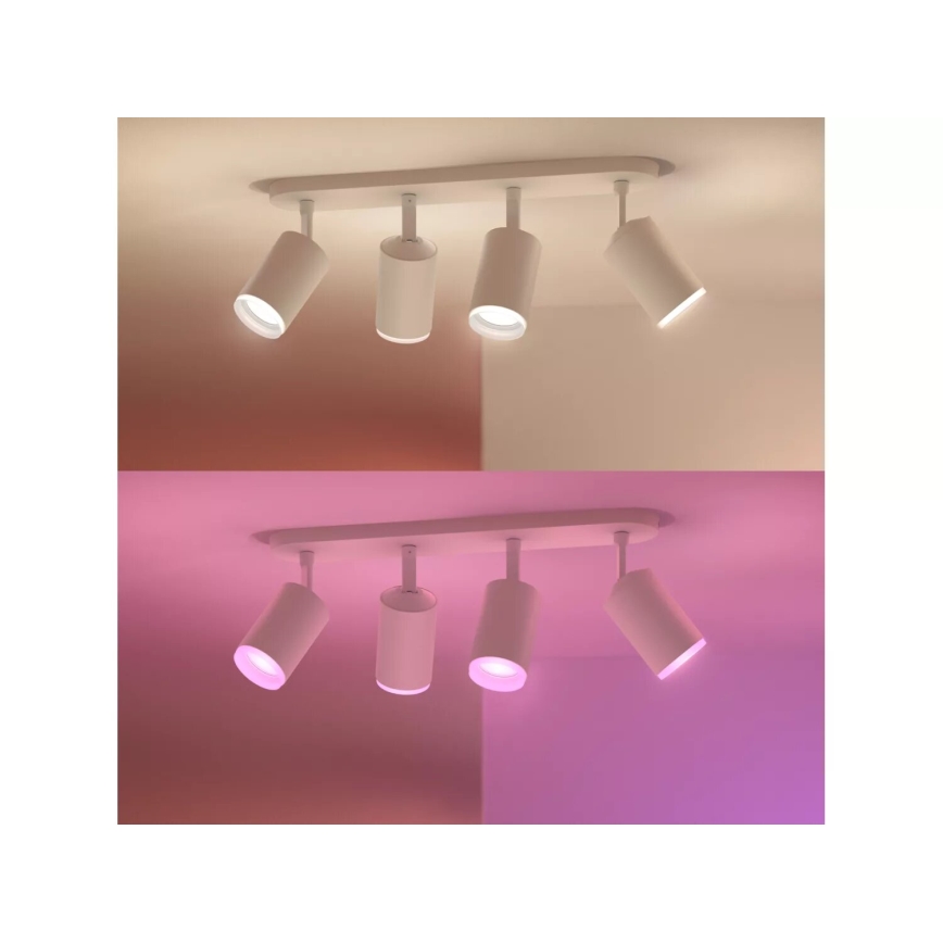 Philips - LED RGBW prigušivo ugradbeno svjetlo Hue FUGATO 4xGU10/4,2W/230V 2000-6500K bijela