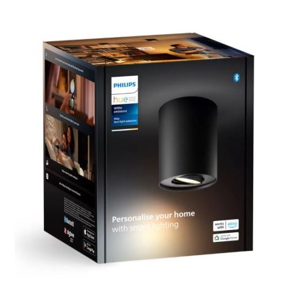 Philips - LED prigušivo reflektorsko svjetlo Hue PILLAR 1xGU10/4,2W/230V 2200-6500K crna