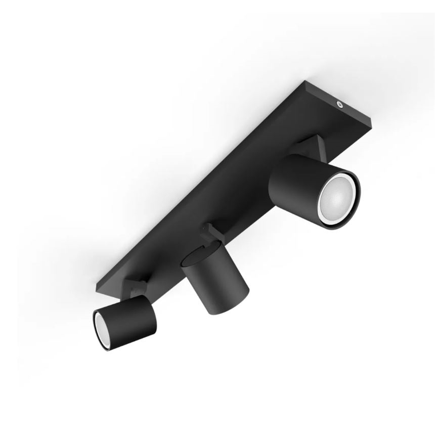 Philips - LED prigušivo reflektorsko svjetlo Hue RUNNER 3xGU10/4,2W/230V 2200-6500K + daljinski upravljač crno