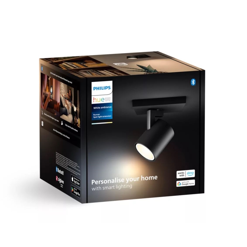 Philips - LED prigušivo reflektorsko svjetlo Hue RUNNER 1xGU10/4,2W/230V 2200-6500K crna