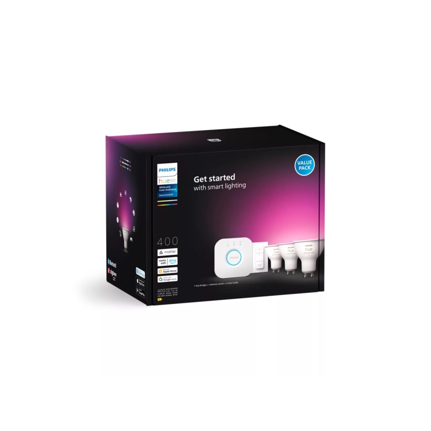 Osnovni komplet Philips Hue WHITE AND COLOR AMBIANCE 3xGU10/4,2W/230V 2000-6500K + uređaj za povezivanje