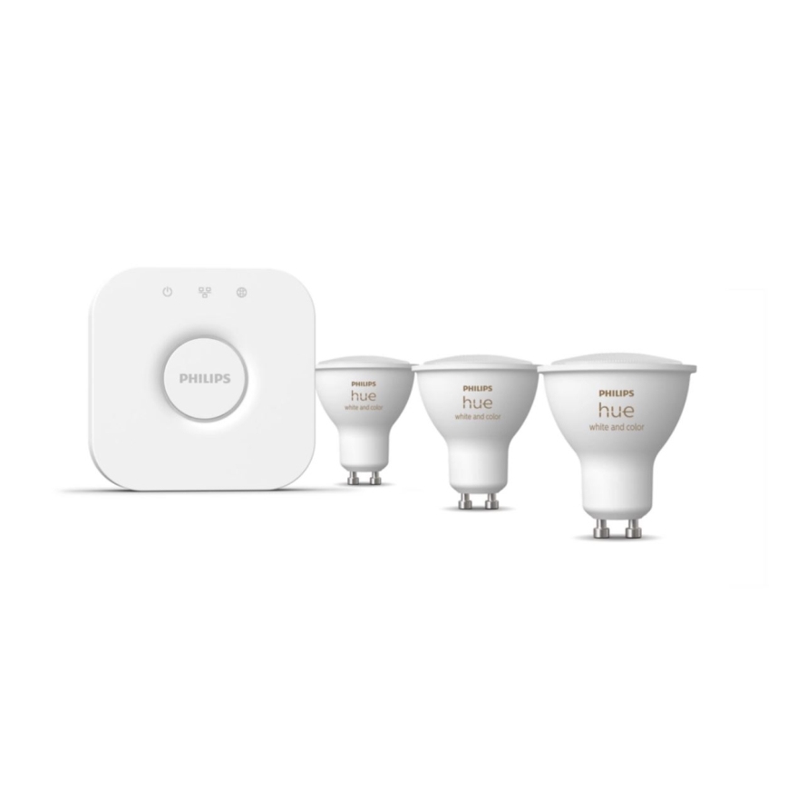 Osnovni set Philips Hue WHITE AND COLOR AMBIANCE 3xGU10/5,7W/230V 2000-6500K + uređaj za povezivanje