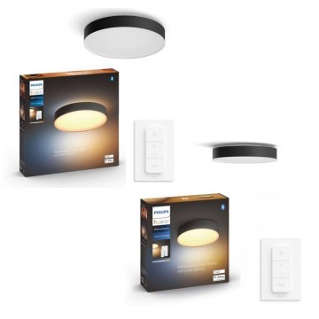 Philips - Komplet 1x LED prigušivo stropno svjetlo Hue ENRAVE Ø 42,5 cm LED/33,5W/230V + 1x LED prigušivo stropno svjetlo Hue Ø 26,1 cm LED/9,6W/230V + 2x daljinski upravljač
