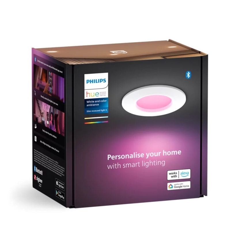 Philips - SET 2x LED RGBW s mogućnošću prigušivanja kupaonsko ugradno stropno svjetlo Hue SLIM LED/8,3W/230V 2000-6500K bijela IP44