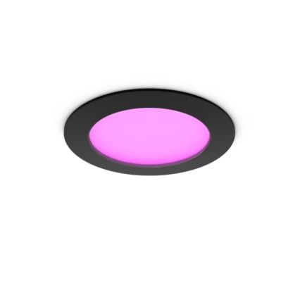 Philips - Set od 2 kom LED RGBW s mogućnošću prigušivanja, kupaonsko stropno ugradno svjetlo Hue SLIM LED/12W/230V 2000-6500K crno IP44
