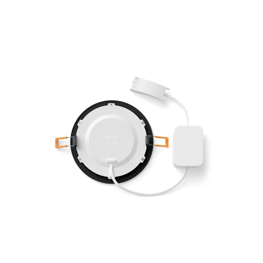 Philips - Set od 2 kom LED RGBW s mogućnošću prigušivanja, kupaonsko stropno ugradno svjetlo Hue SLIM LED/12W/230V 2000-6500K crno IP44