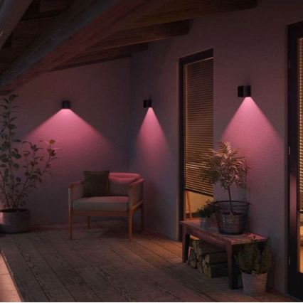 Philips - Set od 2 LED RGBW prigušive vanjske zidne svjetiljke Hue RESONATE LED/8W/230V 2000-6500K IP44