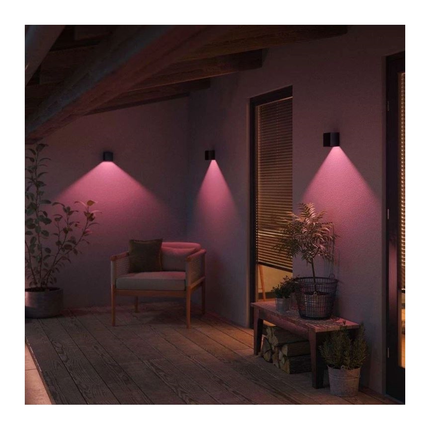 Philips - Set od 2 LED RGBW prigušive vanjske zidne svjetiljke Hue RESONATE LED/8W/230V 2000-6500K IP44