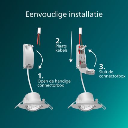 Philips - SET 3x LED prigušiva ugradna svjetiljka CILANTRO LED/5W/230V 2700K bijela