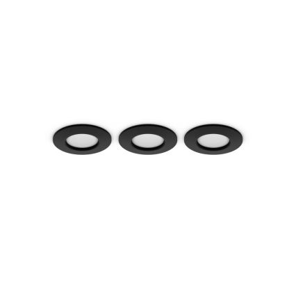 Philips - SET od 3 LED RGBW prigušiva ugradna stropna svjetla za kupaonicu Hue SLIM LED/8,3W/230V 1000-20000K crna P44