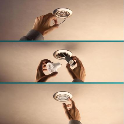 Philips - Komplet 3x ugradna stropna svjetiljka PERIDOT 1xGU10/7W/230V bijela