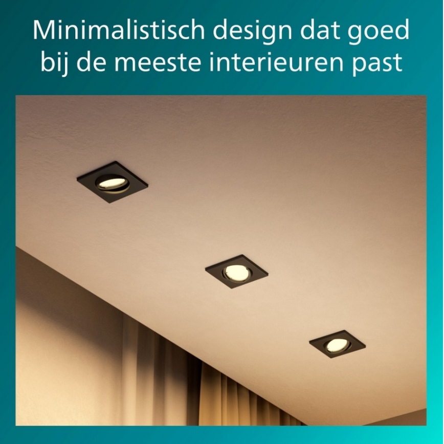 Philips - Komplet od 3 ugradnih stropnih svjetiljki PERIDOT 1xGU10/7W/230V crne