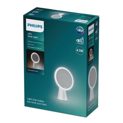 Philips - Kozmetičko ogledalo s prigušivim LED pozadinskim osvjetljenjem MIRROR LED/4,5W/5V