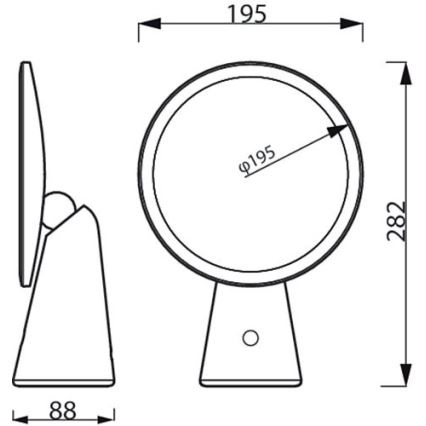 Philips - Kozmetičko ogledalo s prigušivim LED pozadinskim osvjetljenjem MIRROR LED/4,5W/5V