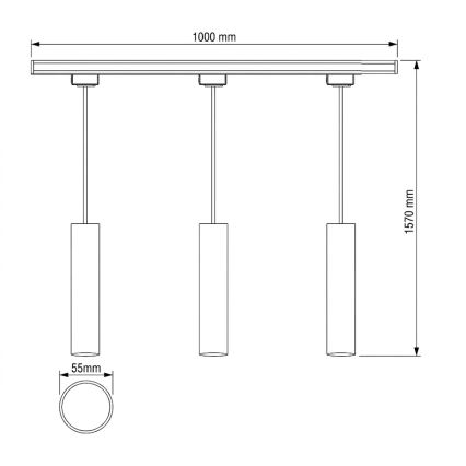 Philips - LED luster s mogućnošću prigušivanja na sajli u tračnom sustavu EASYLINK 3xGU10/6,2W/230V 2200-2700K 1m bijela