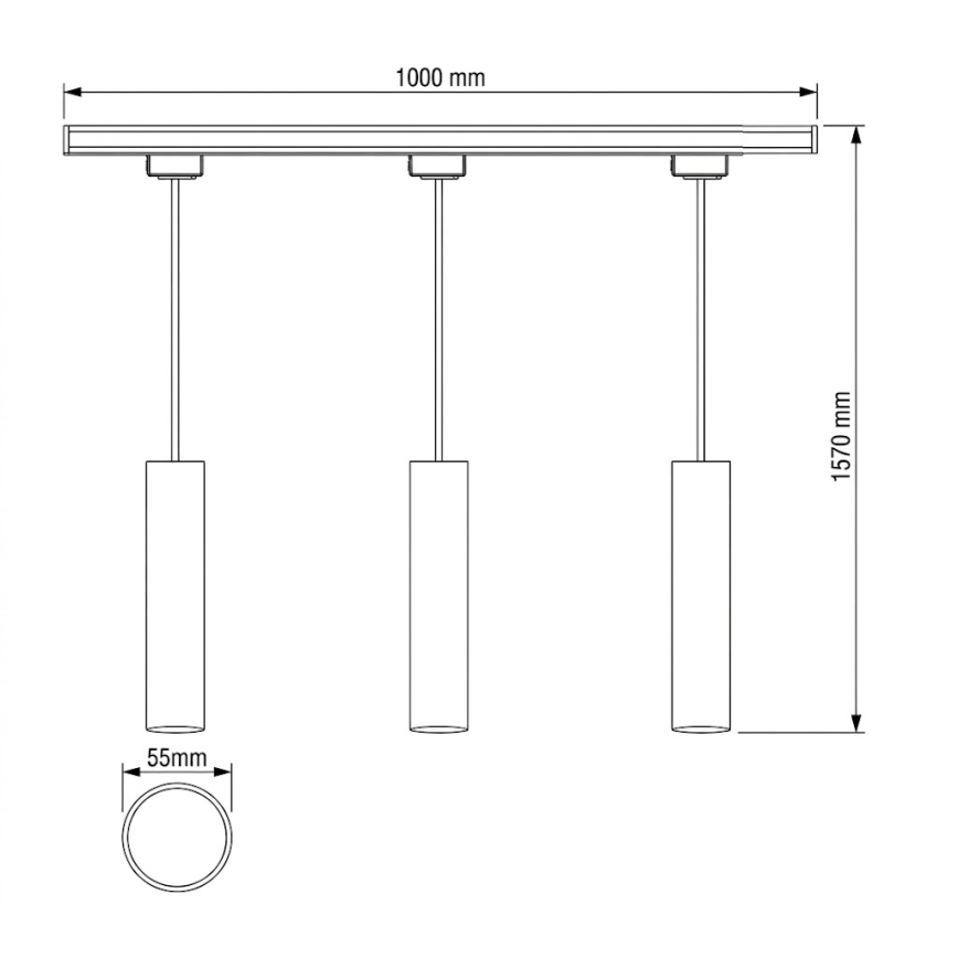 Philips - LED luster s mogućnošću prigušivanja na sajli u tračnom sustavu EASYLINK 3xGU10/6,2W/230V 2200-2700K 1m bijela
